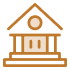 Icon illustration of a bank building